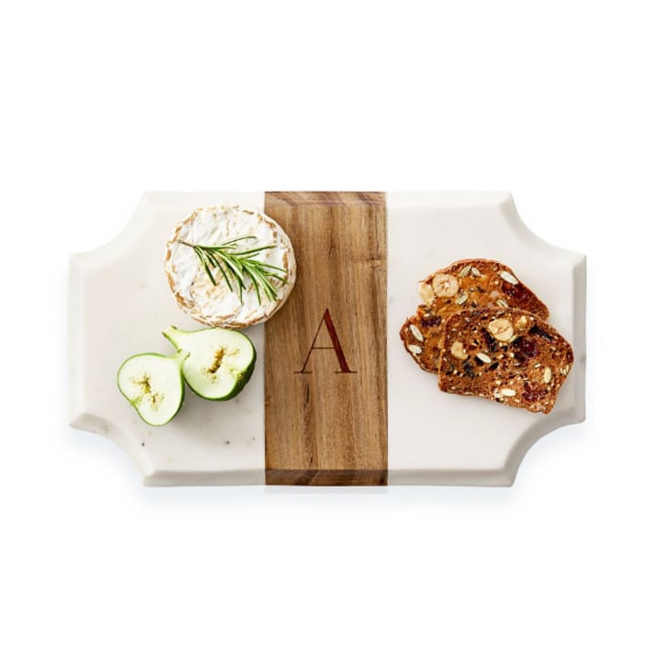 Wood and Marble Beveled Cheese Board
