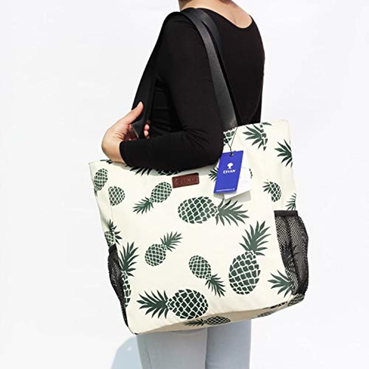 ESVAN Original Floral Water Resistant Large Tote Bag Shoulder Bag for Gym  Beach Travel Daily Bags U - YouTube
