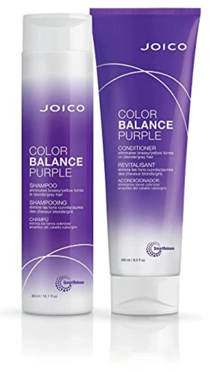 Joico Color Balance Purple Shampoo &amp; Conditioner Set | Eliminate Brassy and Yellow tones | For Cool Blonde or Gray Hair
