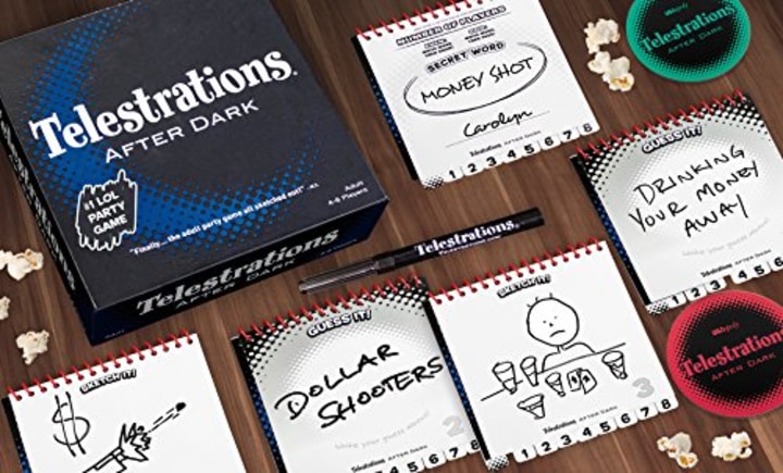 Telestrations After Dark Adult Party Game | Adult Board Game | An Adult Twist on The #1 Party Game Telestrations | The Telephone Game Sketched Out | Ages 17+