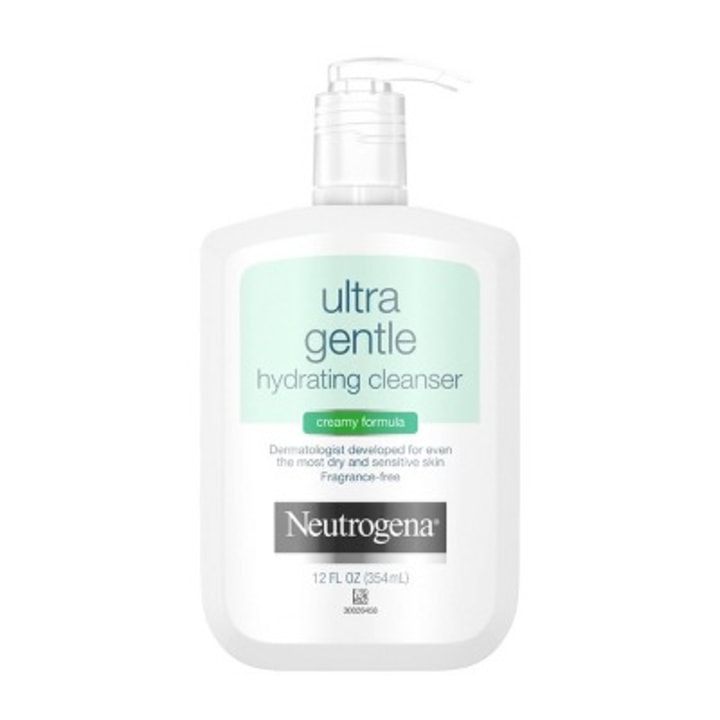 Neutrogena Ultra Gentle Hydrating Daily Facial Cleanser for Sensitive Skin, Oil-Free, Soap-Free, Hypoallergenic &amp; Non-Comedogenic Creamy Face Wash,12 Fl Oz (Pack of 1)