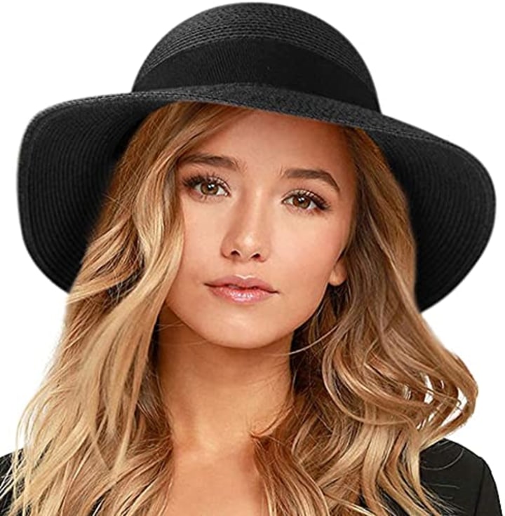 Womens Sun Hat Summer UPF 50+ UV Protection Beach Hat Foldable Wide Brim Cap