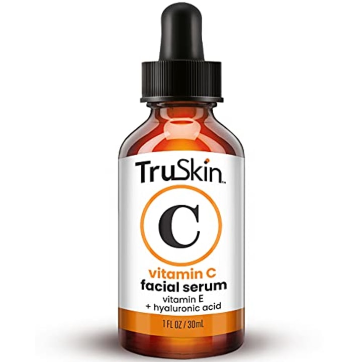 TruSkin Vitamin C Serum for Face, Anti Aging Serum with Hyaluronic Acid, Vitamin E, Organic Aloe Vera and Jojoba Oil, Hydrating &amp; Brightening Serum for Dark Spots, Fine Lines and Wrinkles, 1 fl oz