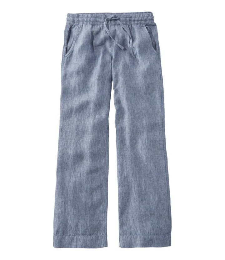 Linen Mid-Rise Pull-On Pants