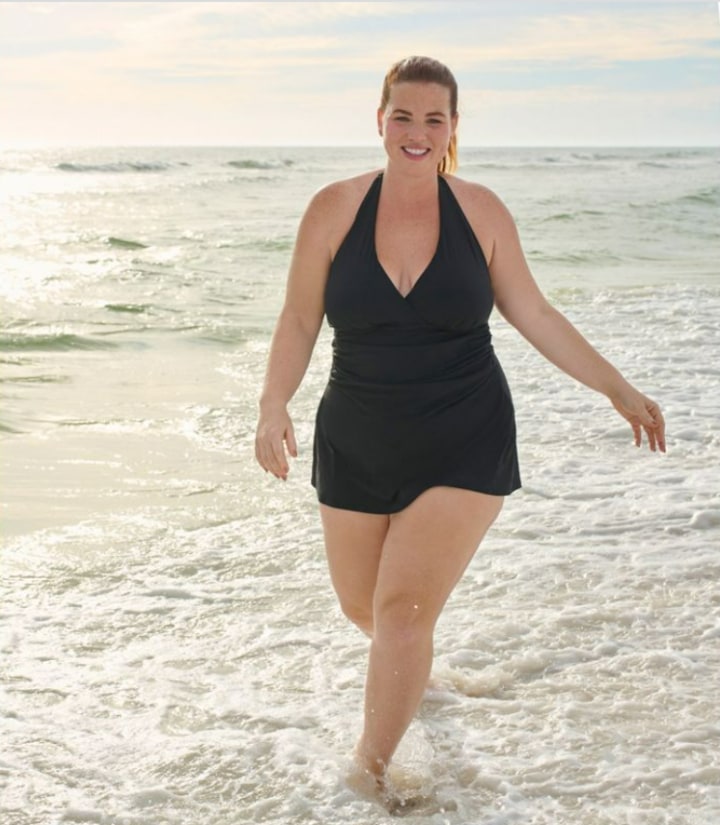 Women's Shaping Swimwear Clasp Halter Dress