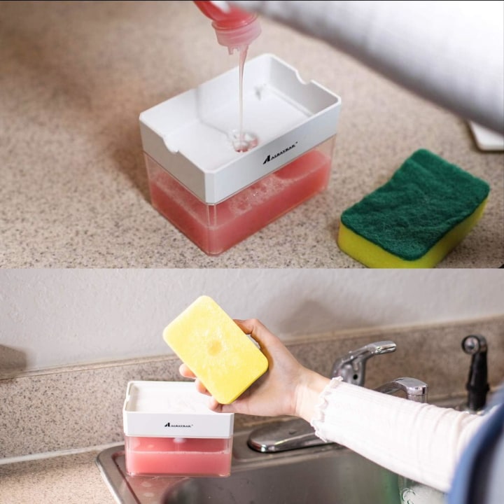 Dish Washing Soap Dispenser and Sponge Holder