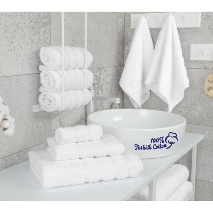 6 Piece Turkish Cotton Bath Towel Set
