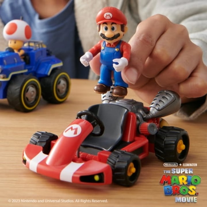 2.5 inch Mario Action Figure with Pull Back Racer