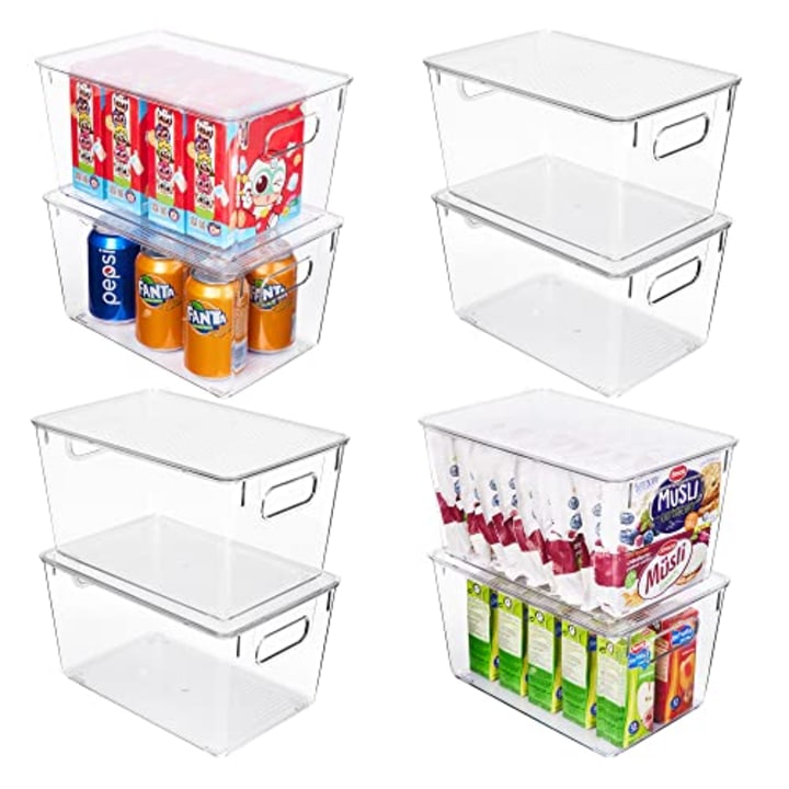 Vtopmart 8 Pack Clear Stackable Storage Bins with Lids