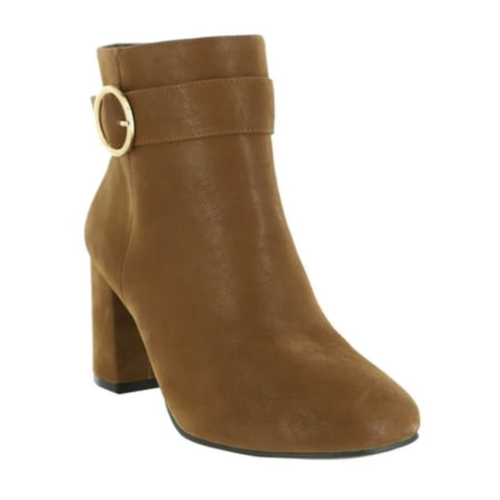 Wide Width Heeled Buckle Bootie