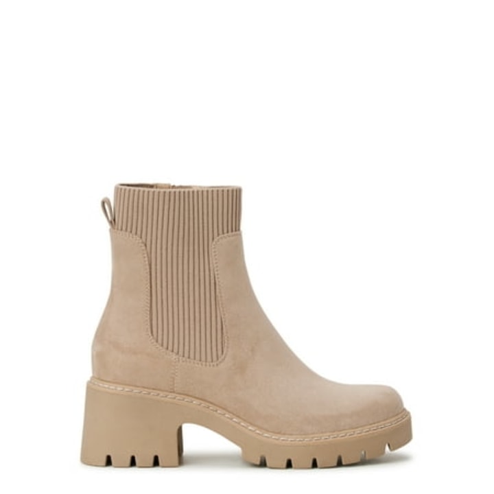 Chelsea Boots with Knit Panel