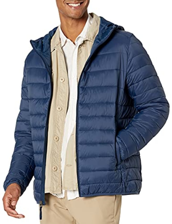 Essentials Boys and Toddlers' Lightweight Water-Resistant Packable  Hooded Puffer Coat