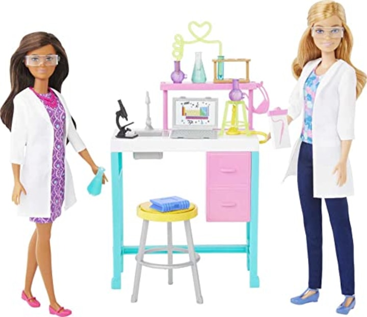 Barbie Science Lab Playset with 2 Dolls, Lab Bench and 10+ Accessories