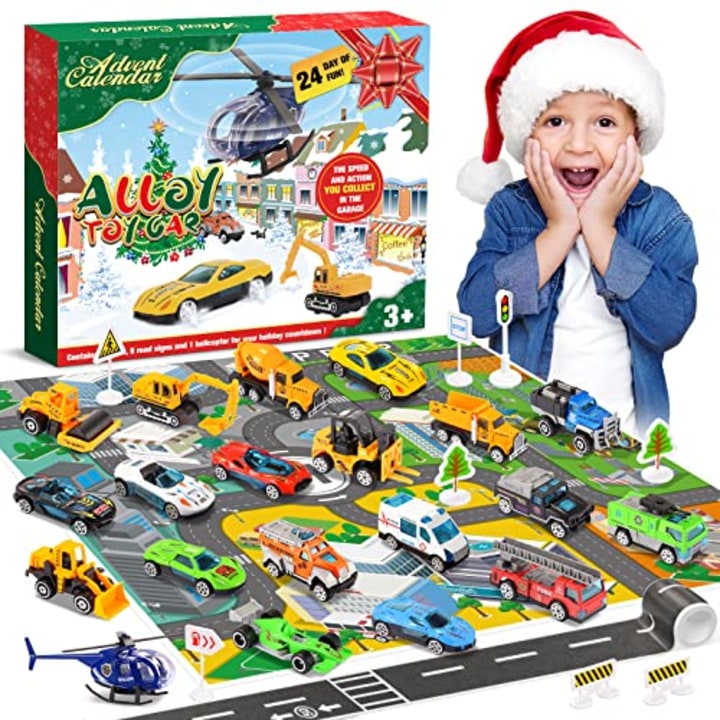 Alloy Vehicles and Helicopter Toy Set Calendar