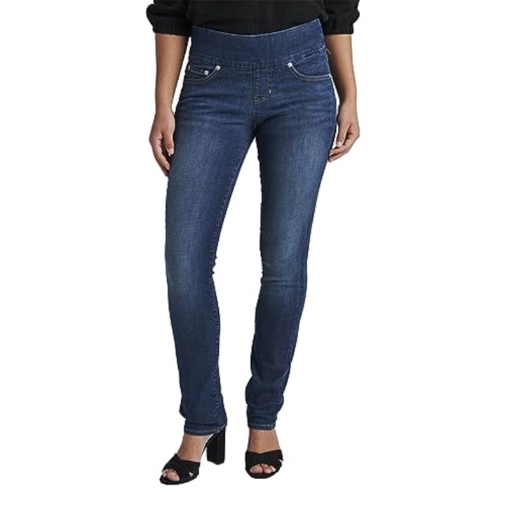 Women's Peri Mid-Rise Straight Leg Pull-On Jeans