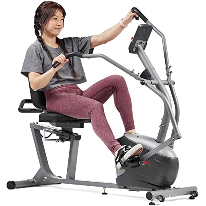 Sunny Health & Fitness Performance Recumbent Bike with Arm Exercisers
