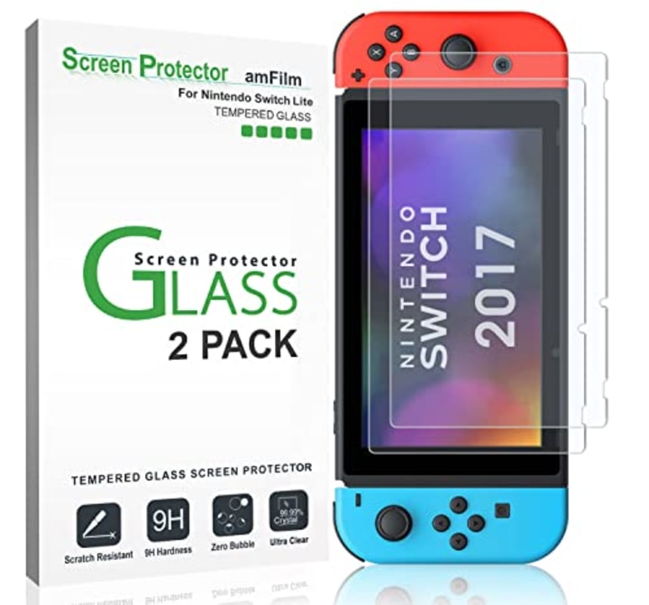amFilm Tempered Glass Screen Protector for Nintendo Switch (2-Pack)