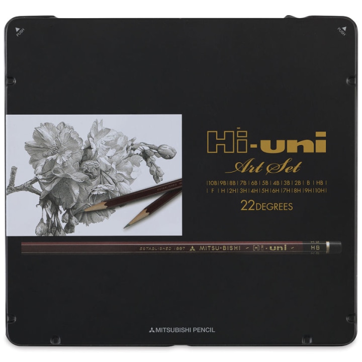 Mitsubishi Hi-Uni Pencil Art Set — 10B to 10H (Set of 22)