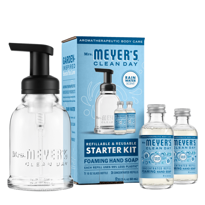 Mrs. Meyers Rain Water Foaming Hand Soap Concentrate Starter Kit