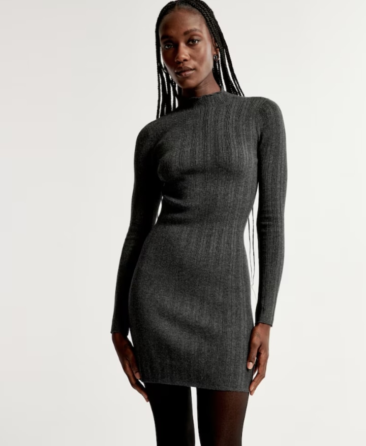 Adding a long sleeve under a ribbed bodycon dress is the perfect