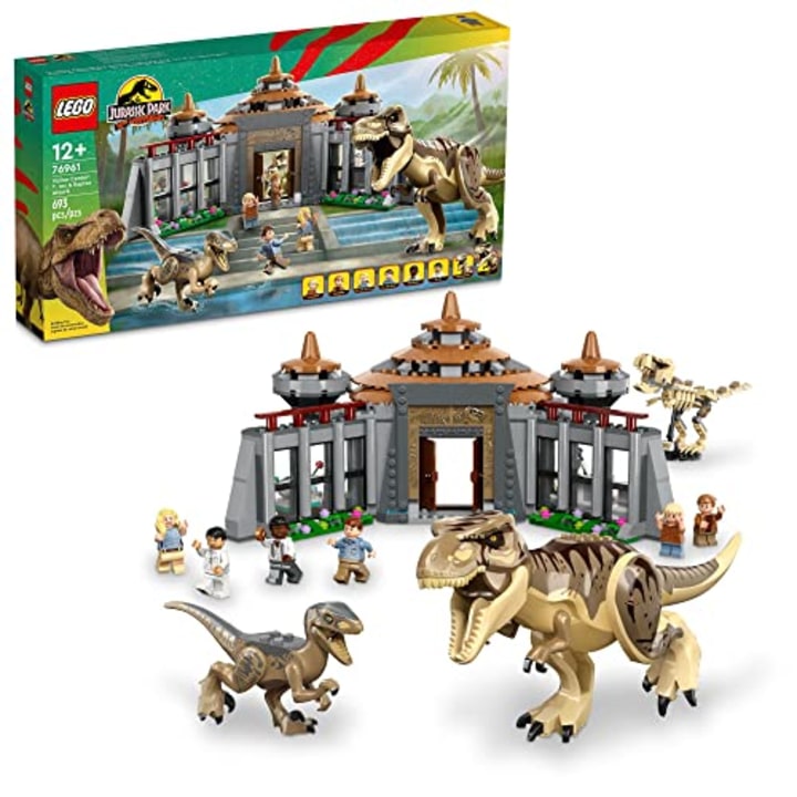 "Jurassic Park" Visitor Center: T. Rex & Raptor Attack Buildable Dinosaur Toy