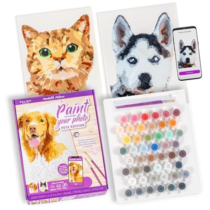 Paintable Pictures Paint Your Photo by Number: Pets Edition 