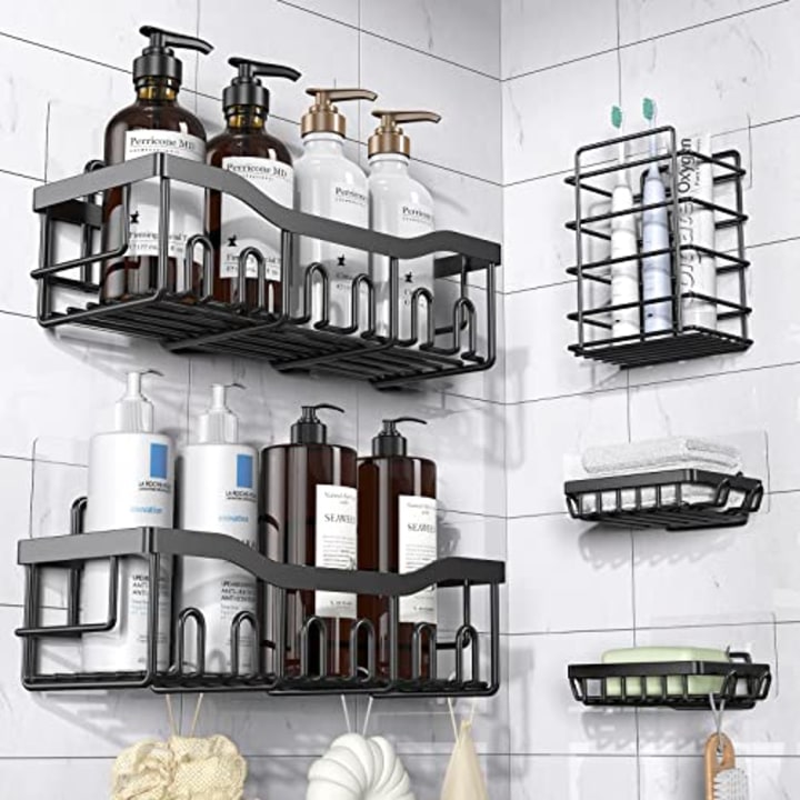 Costway 2 Tier Wall Mount Shower Organizer Toilet Bathroom Storage Rack  Holder Towel Bar : Target