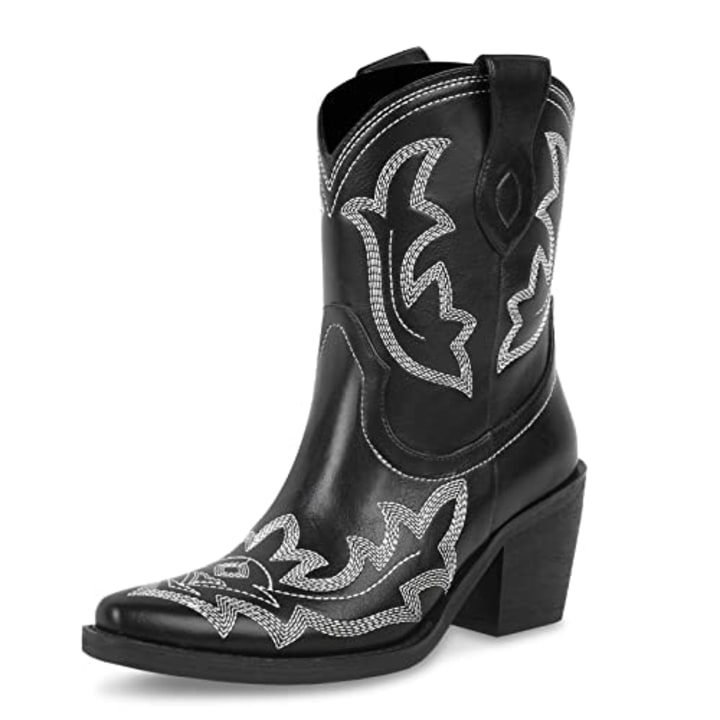wetkiss Black Cowgirl Boots 