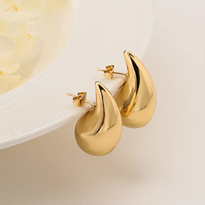 Chunky Gold Hoop Earrings