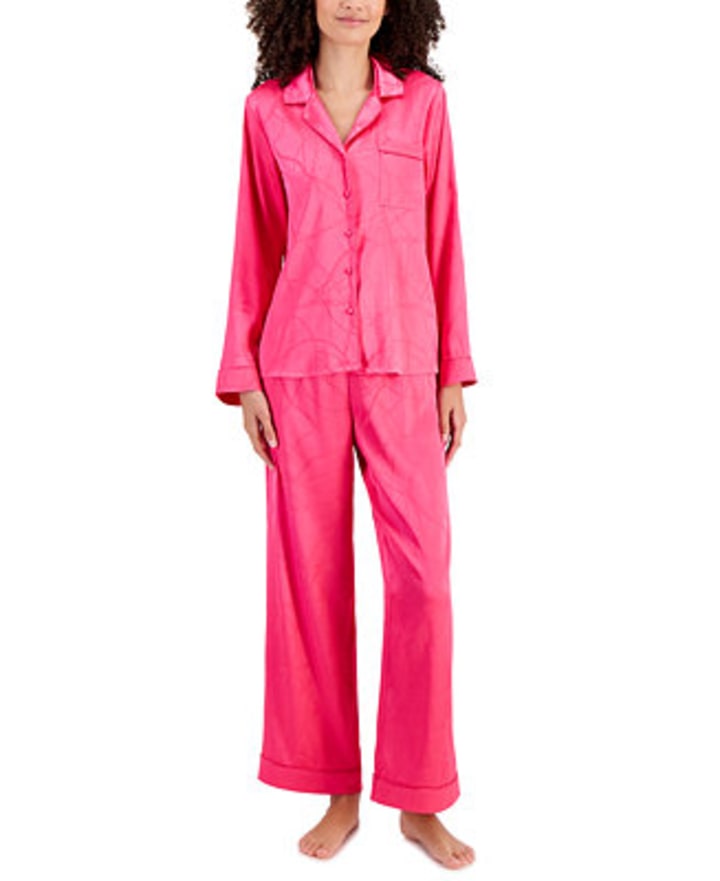 I.N.C. Satin Notch Collar Packaged Pajama Set