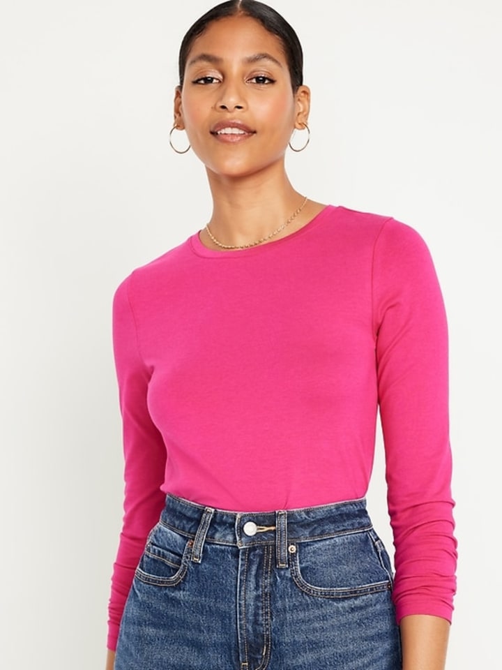 Old Navy Fitted Long-Sleeve Cropped T-Shirt for Women