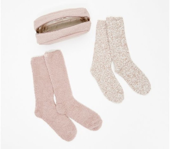 Barefoot Dreams CozyChic Sock Set with Pouch