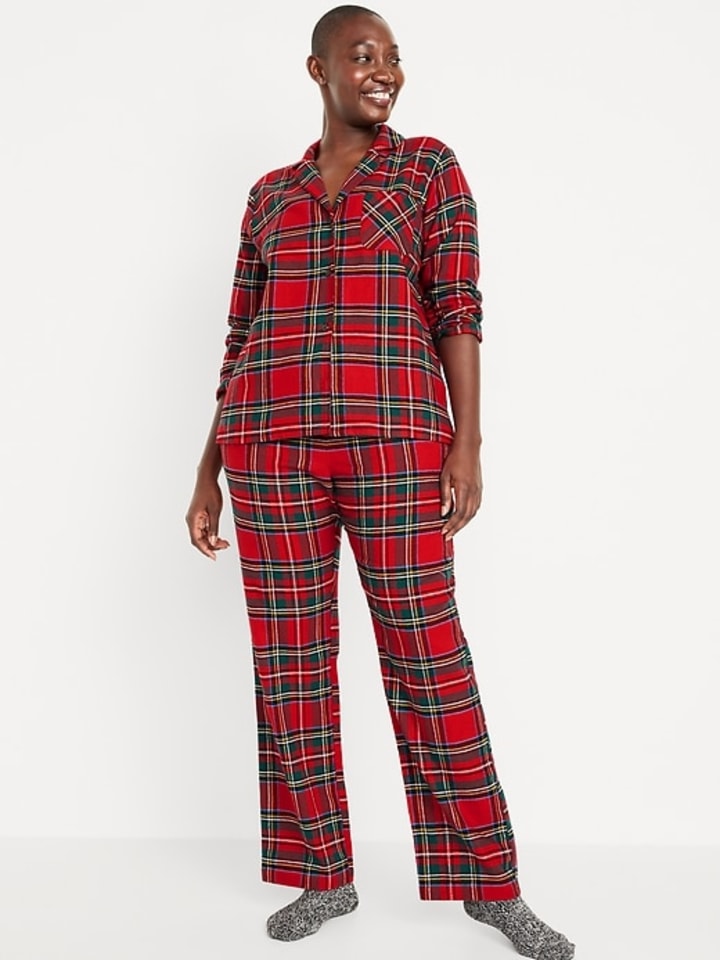 Old Navy Matching Plaid Flannel Robe for Men