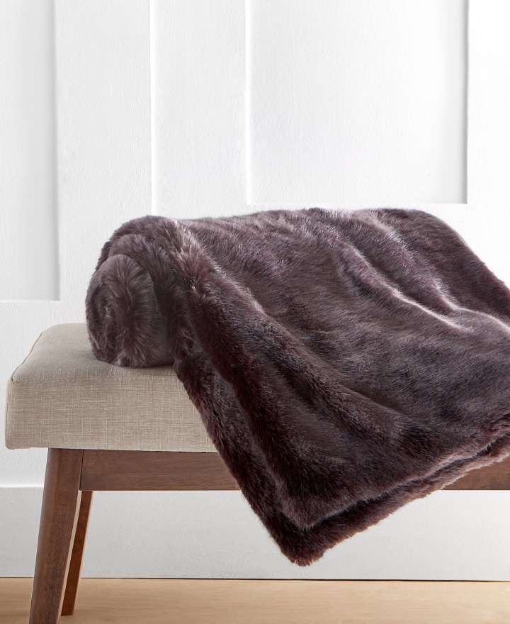 Hotel Collection Lynx Faux Fur Throw