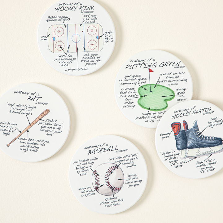 Uncommon Goods Anatomy of Sports Coasters