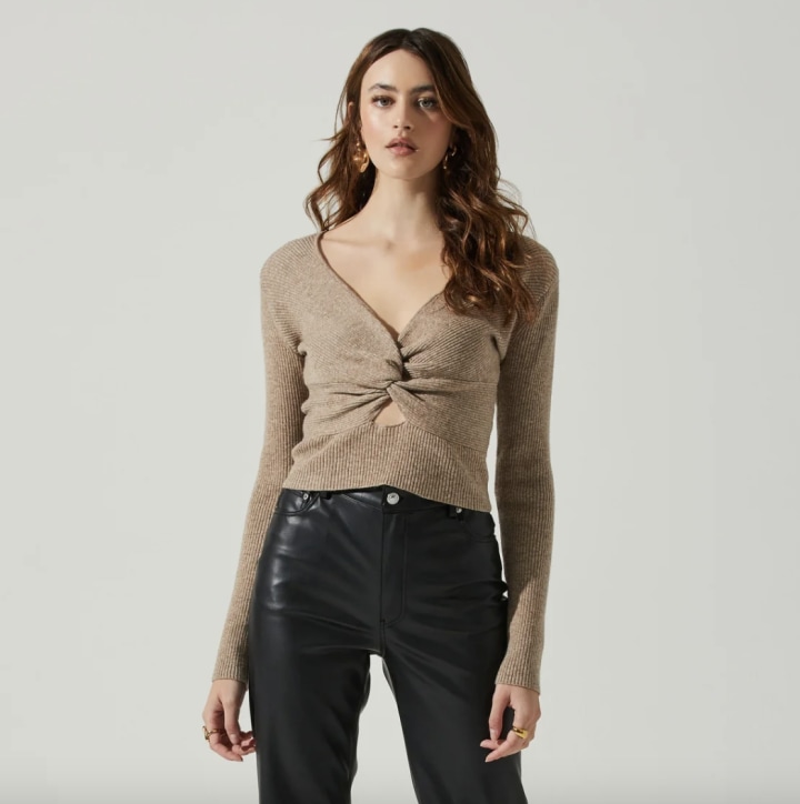 Rylee Twist Front Cutout Sweater