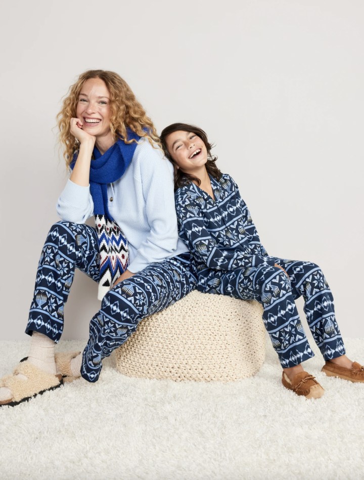 Midnight Menorah Matching Flannel Pajama Set