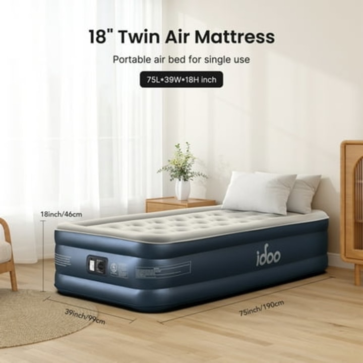 iDOO Air Mattress Inflatable Airbed with Built-in Pump 