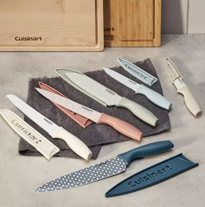 Cuisinart Ceramic Coated Knife Set, Blue/Grey (12 Piece)