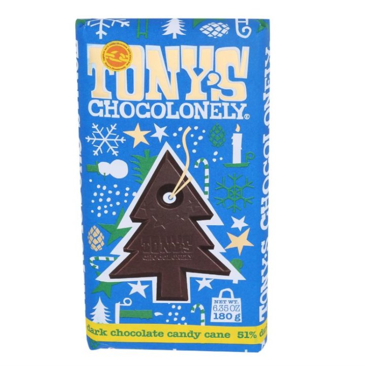 Tony's Chocolonely Candy Cane Dark Chocolate Bar