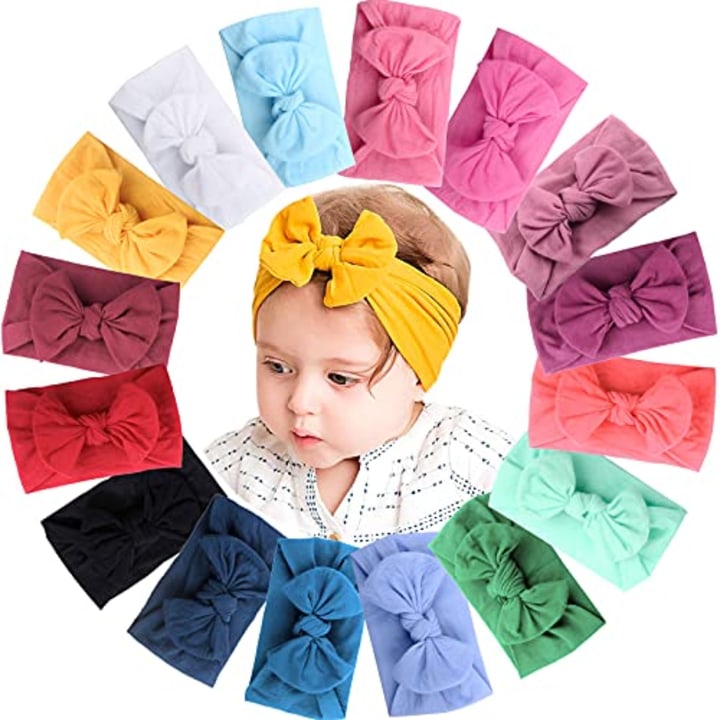 JOYOYO 16 Colors Soft Wide Turban Baby Headbands