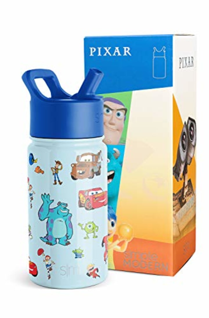 Disney Pixar Kids Water Bottle with Straw Lid