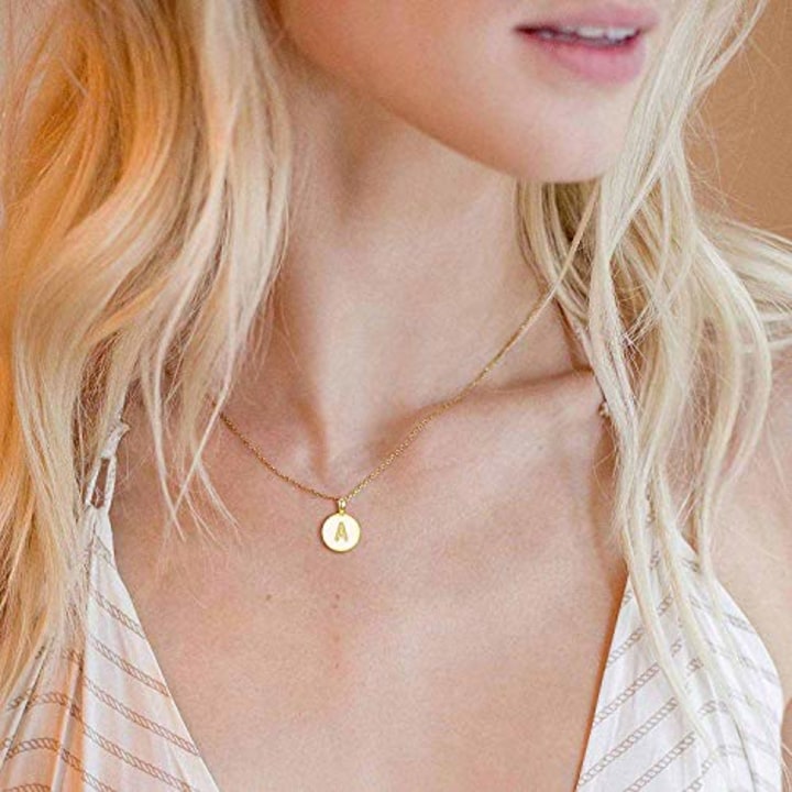 14 Karat Yellow Gold Plated Letter Necklace
