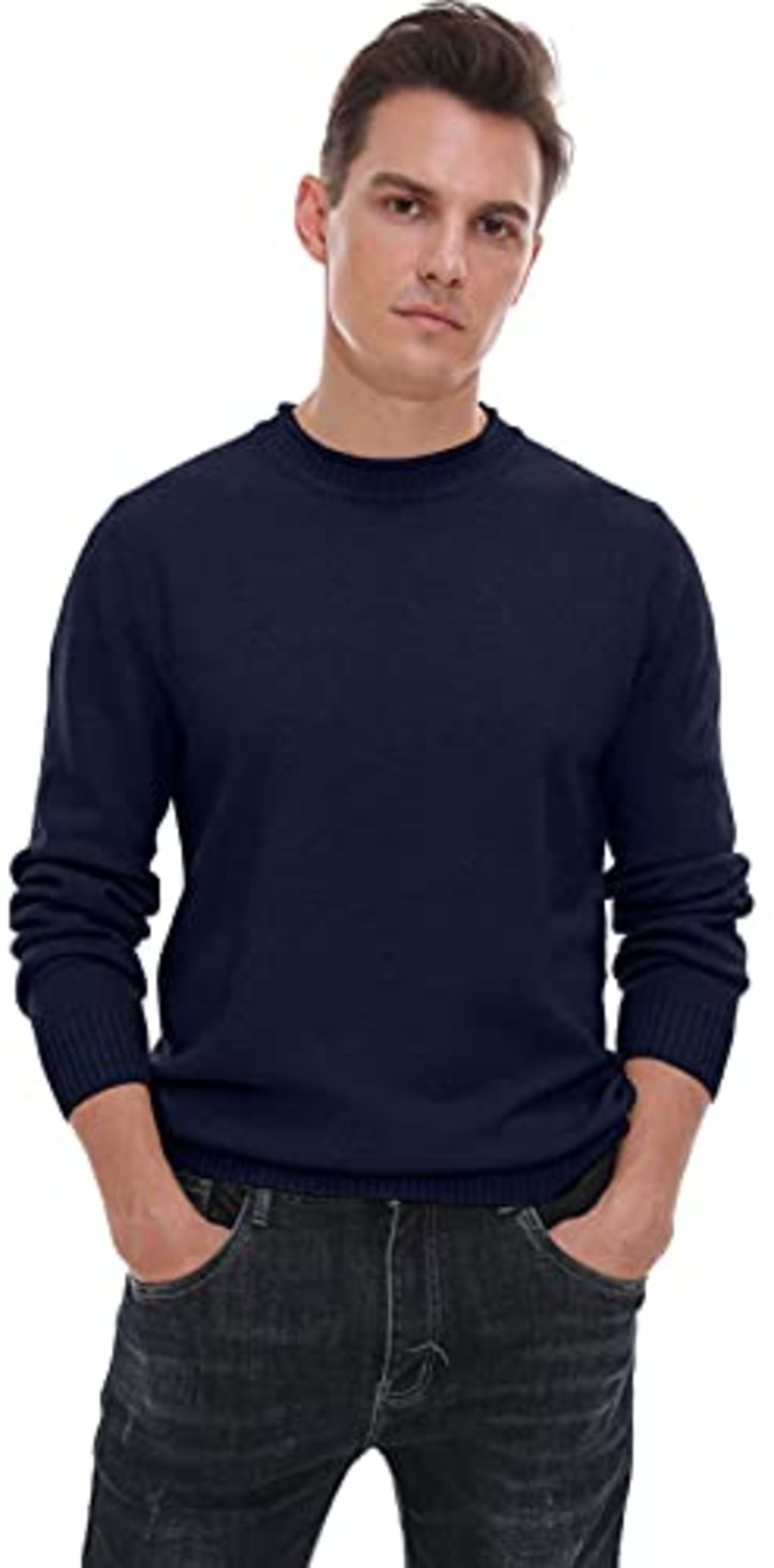 Sailwind Men's Crewneck Sweater Soft Casual Sweaters for Men Classic Pullover Sweater