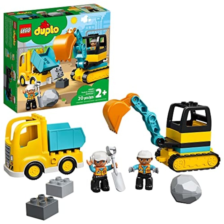 Duplo Town Truck & Tracked Excavator Construction Vehicle Toy for Toddlers