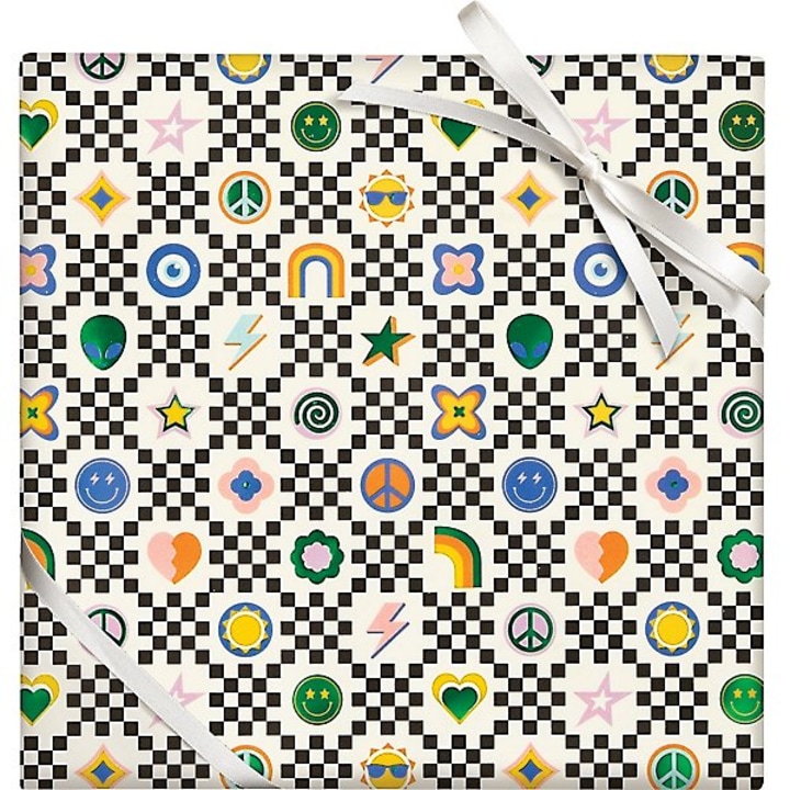 Paper Source Checkered Icon Stone Wrapping Paper