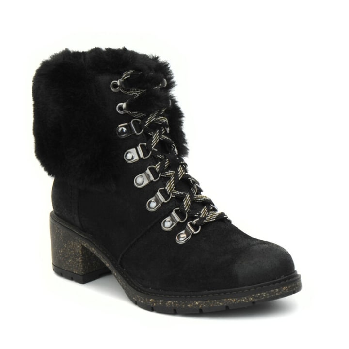 Aetrex Brooklyn Weather-Friendly Fur Lace Up Boot