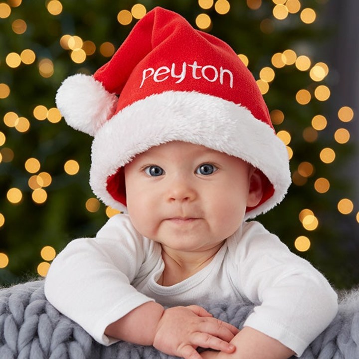 Baby Classic Fleece Personalized Santa Hat