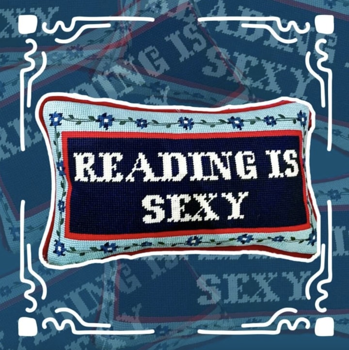 Reading is Sexy Needlepoint Pillow