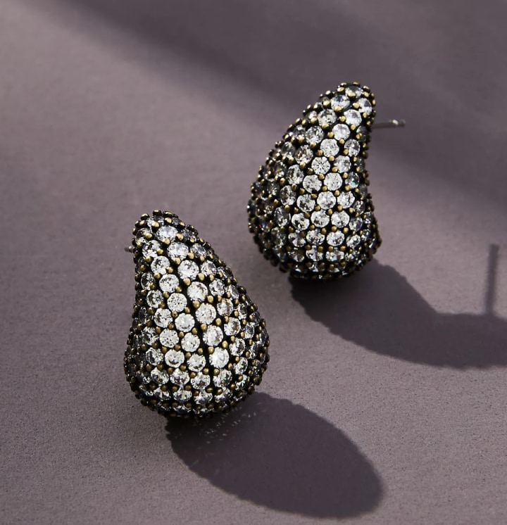 The Petra Pavé Large Drop Earrings